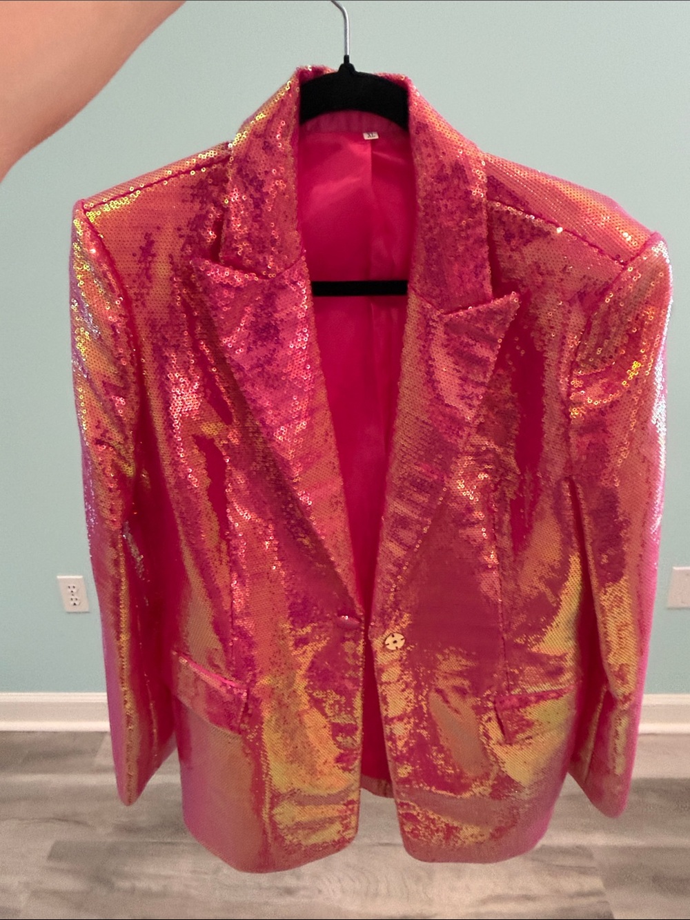 Sequin Pink Blazer & Shorts Suit Set - Picture 6 of 16
